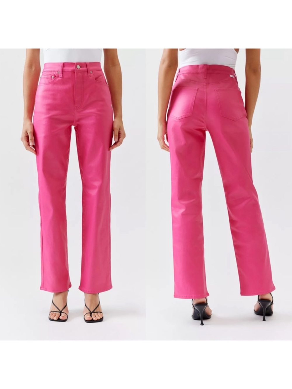 Daze Denim Hot Pink Sundaze Straight Leg Jean Sz 27 Glam Barbiecore Chic Girly